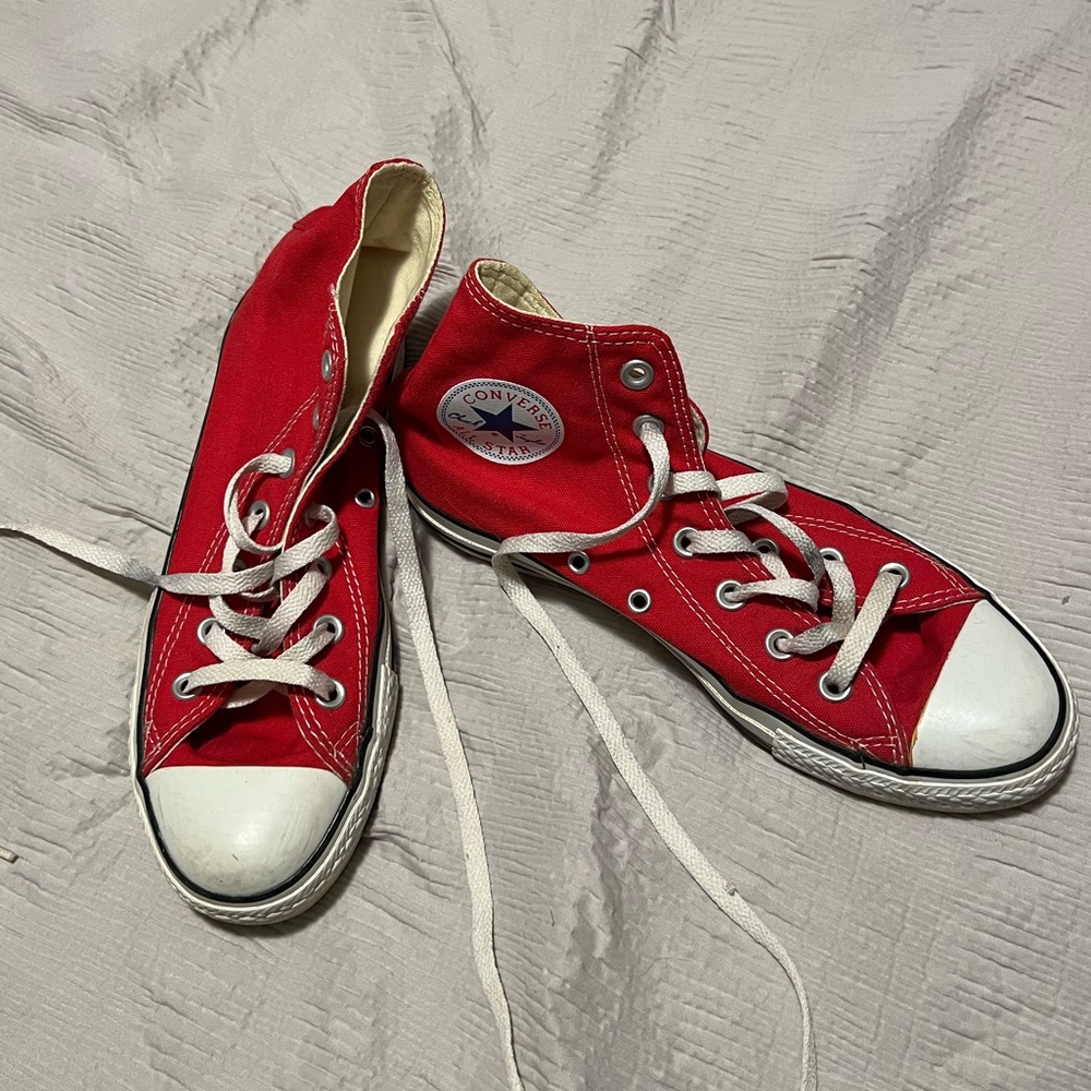 Red high top converse